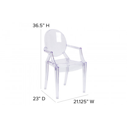 BLNK - Shirley Ghost Chair with Arms in Transparent Crystal