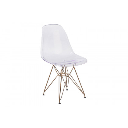 BLNK - Elon Series Ghost Chair with Gold Metal Base