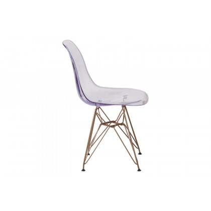 BLNK - Elon Series Ghost Chair with Gold Metal Base