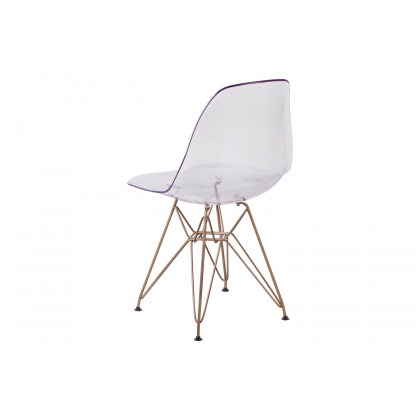 BLNK - Elon Series Ghost Chair with Gold Metal Base