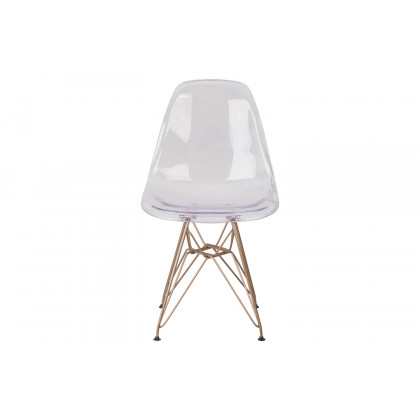 BLNK - Elon Series Ghost Chair with Gold Metal Base