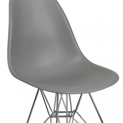 BLNK Elon Series Plastic Chair with Chrome Base - Moss Gray
