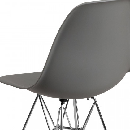 BLNK Elon Series Plastic Chair with Chrome Base - Moss Gray