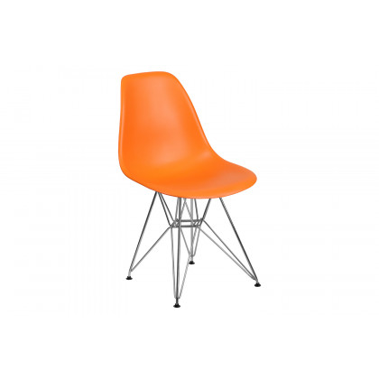 BLNK Elon Series Plastic Chair with Chrome Base - Orange