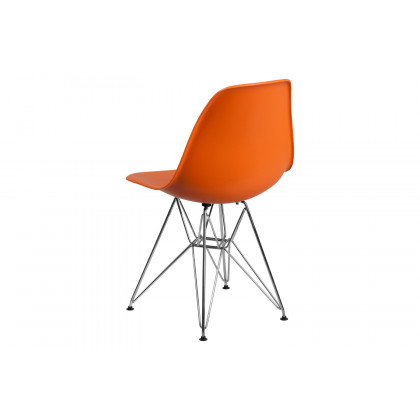 BLNK Elon Series Plastic Chair with Chrome Base - Orange