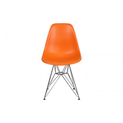 BLNK Elon Series Plastic Chair with Chrome Base - Orange