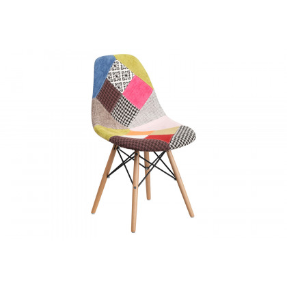 BLNK Elon Series Fabric Chair with Wooden Legs - Milan Patchwork