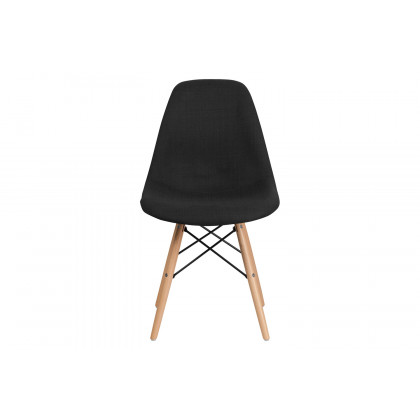 BLNK Elon Series Fabric Chair with Wooden Legs - Genoa Black