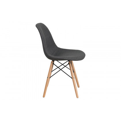 BLNK Elon Series Fabric Chair with Wooden Legs - Siena Gray