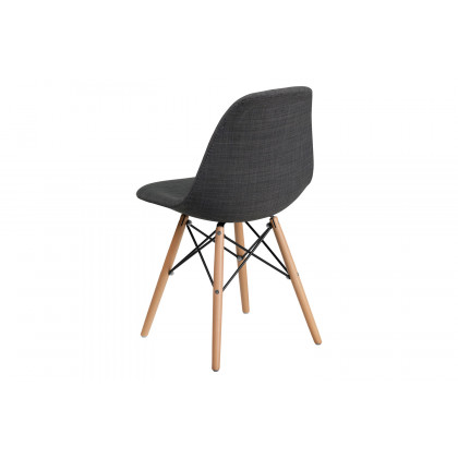 BLNK Elon Series Fabric Chair with Wooden Legs - Siena Gray