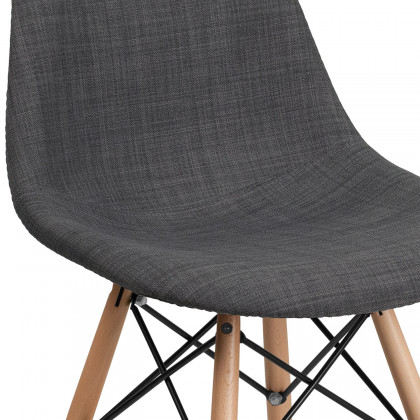 BLNK Elon Series Fabric Chair with Wooden Legs - Siena Gray