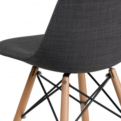 BLNK Elon Series Fabric Chair with Wooden Legs - Siena Gray