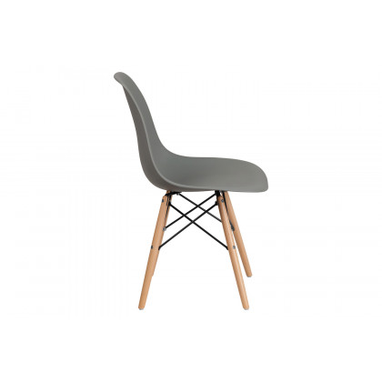 BLNK Elon Series Plastic Chair with Wooden Legs - Moss Gray