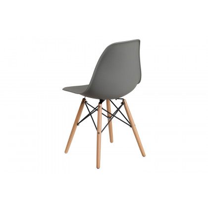 BLNK Elon Series Plastic Chair with Wooden Legs - Moss Gray