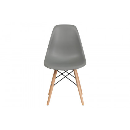 BLNK Elon Series Plastic Chair with Wooden Legs - Moss Gray