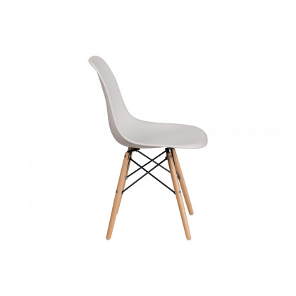 BLNK Elon Series Plastic Chair with Wooden Legs - White
