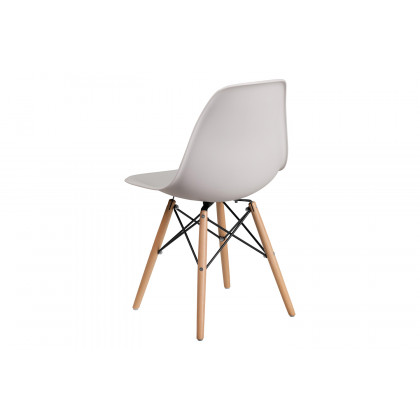 BLNK Elon Series Plastic Chair with Wooden Legs - White