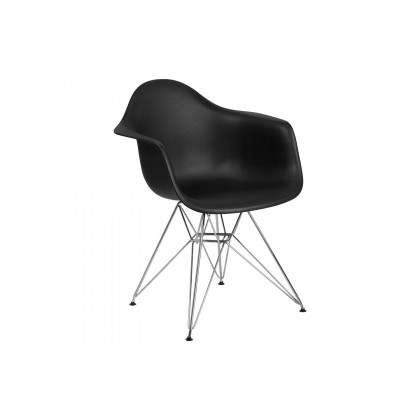 BLNK Alonza Series Plastic Chair with Chrome Base - Black