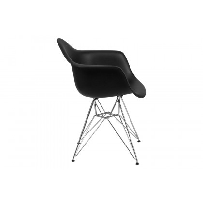 BLNK Alonza Series Plastic Chair with Chrome Base - Black