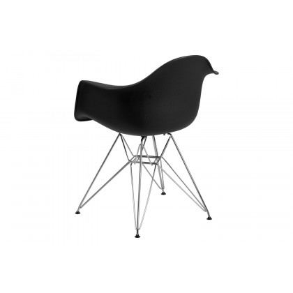 BLNK Alonza Series Plastic Chair with Chrome Base - Black