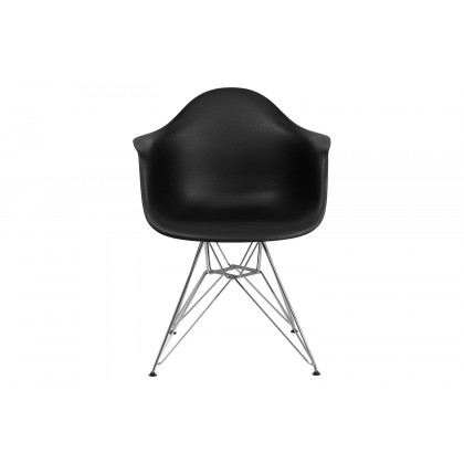 BLNK Alonza Series Plastic Chair with Chrome Base - Black
