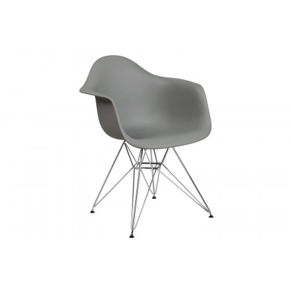 BLNK Alonza Series Plastic Chair with Chrome Base - Moss Gray
