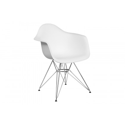 BLNK Alonza Series Plastic Chair with Chrome Base - White