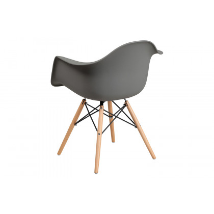 BLNK Alonza Series Plastic Chair with Wooden Legs - Moss Gray