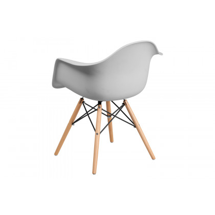 BLNK Alonza Series Plastic Chair with Wooden Legs - White