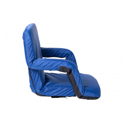 BLNK Malta Portable Lightweight Reclining Stadium Chairs with Armrests, Padded Back and Seat Set of 2 - Blue