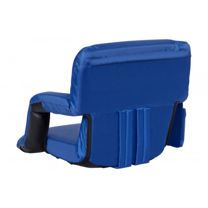 BLNK Malta Portable Lightweight Reclining Stadium Chairs with Armrests, Padded Back and Seat Set of 2 - Blue