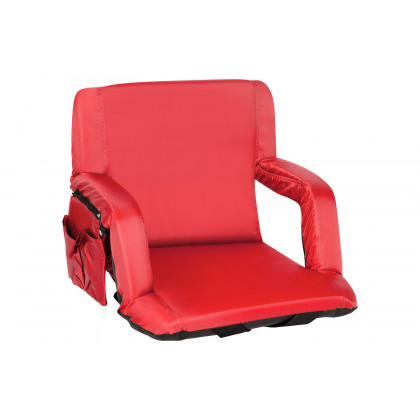 BLNK Malta Portable Lightweight Reclining Stadium Chair with Armrests, Padded Back and Seat - Red