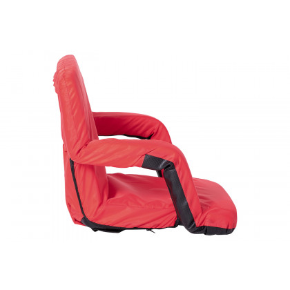 BLNK Malta Portable Lightweight Reclining Stadium Chair with Armrests, Padded Back and Seat - Red