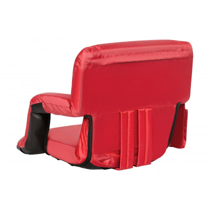 BLNK Malta Portable Lightweight Reclining Stadium Chair with Armrests, Padded Back and Seat - Red