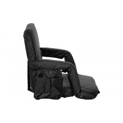BLNK Malta Extra Wide Portable Lightweight Reclining Stadium Chair with Armrests, Padded Back and Seat - Black