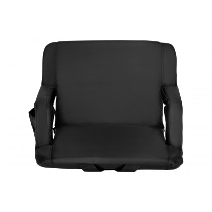 BLNK Malta Extra Wide Portable Lightweight Reclining Stadium Chair with Armrests, Padded Back and Seat - Black