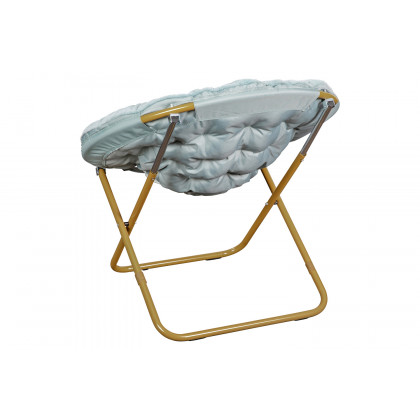 BLNK Gwen Faux Fur Oversize Portable Folding Saucer Moon Chair - Dusty Aqua