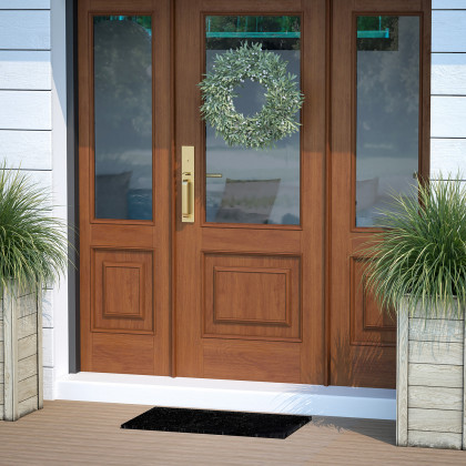 BLNK Harbold Coir Indoor-Outdoor Solid Doormat with Non-Slip Backing - Black