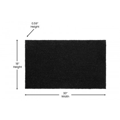 BLNK Harbold Coir Indoor-Outdoor Solid Doormat with Non-Slip Backing - Black