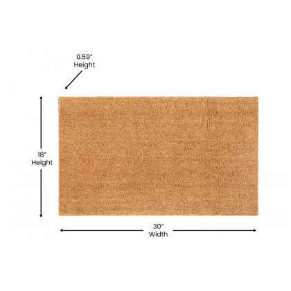 BLNK Harbold Coir Indoor-Outdoor Solid Doormat with Non-Slip Backing - Natural