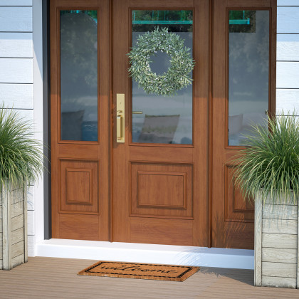 BLNK - Harbold Coir Indoor-Outdoor Doormat with Black Welcome Message and Non-Slip Backing