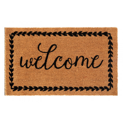 BLNK - Harbold Coir Indoor-Outdoor Doormat with Black Welcome Message and Non-Slip Backing