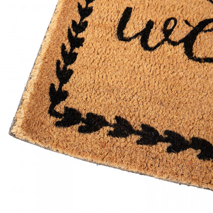 BLNK - Harbold Coir Indoor-Outdoor Doormat with Black Welcome Message and Non-Slip Backing