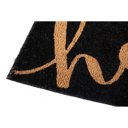BLNK Harbold Coir Indoor-Outdoor Doormat with Hello Message and Non-Slip Backing - Black