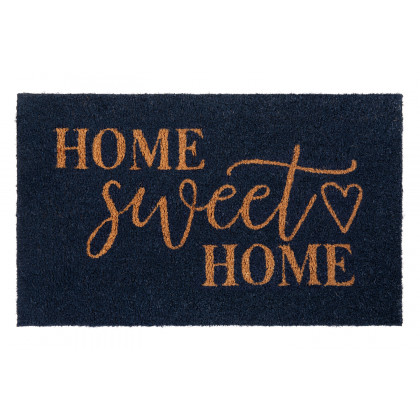 BLNK Harbold Coir Indoor-Outdoor Doormat with Home Sweet Home Message and Non-Slip Backing - Navy