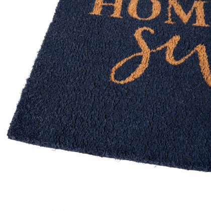 BLNK Harbold Coir Indoor-Outdoor Doormat with Home Sweet Home Message and Non-Slip Backing - Navy