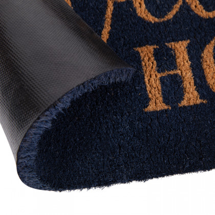 BLNK Harbold Coir Indoor-Outdoor Doormat with Home Sweet Home Message and Non-Slip Backing - Navy