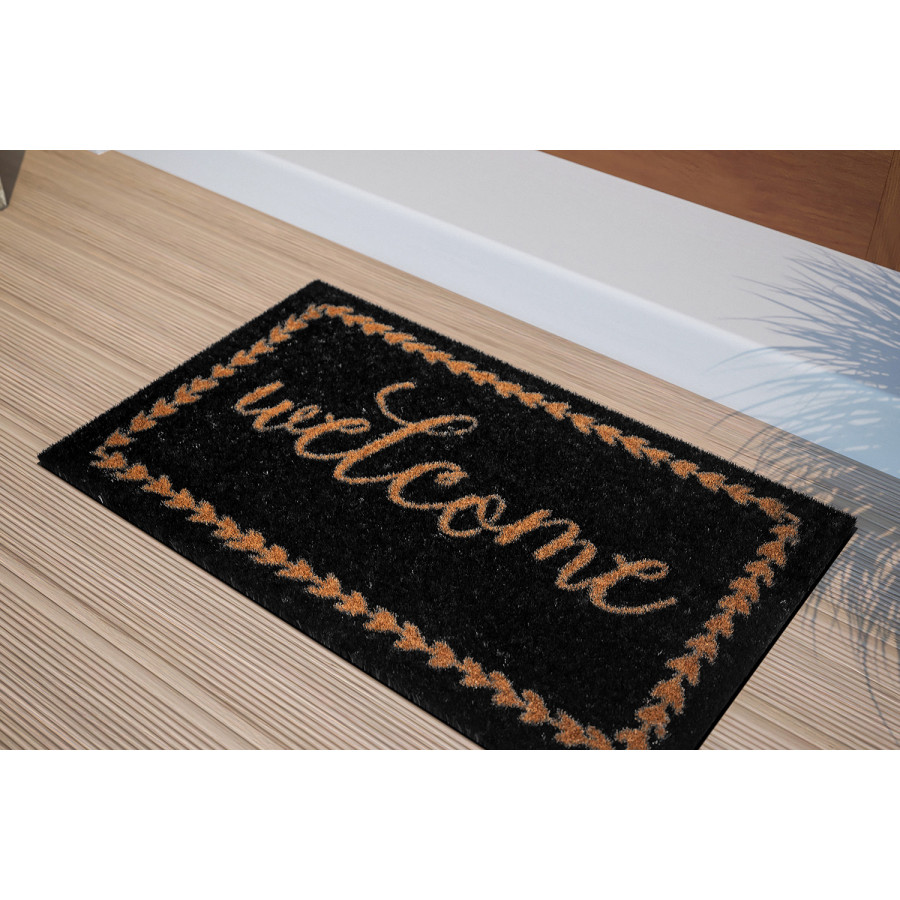BLNK - Harbold Coir Indoor-Outdoor Doormat with Welcome Message and Non-Slip Backing