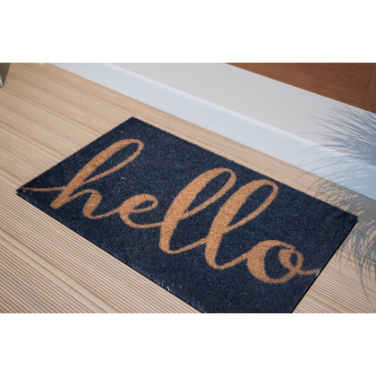 BLNK - Harbold Coir Indoor-Outdoor Doormat with Hello Message and Non-Slip Backing