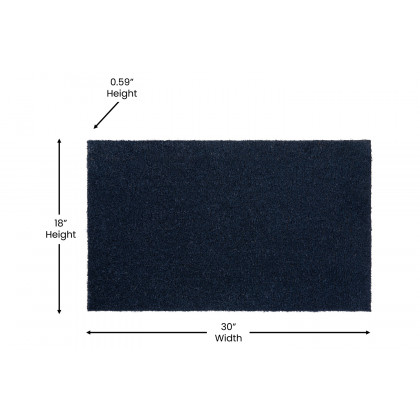 BLNK Harbold Coir Indoor-Outdoor Solid Doormat with Non-Slip Backing - Navy